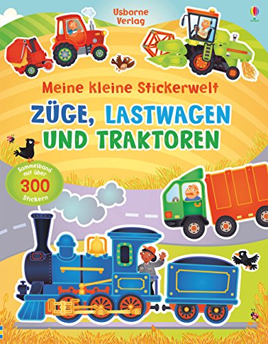 Usborne Verlag kleine Stickerwelt: Züge, Lastwagen und Traktoren: Sammelband mit über 300 Stickern, 790576, Yellow (Meine-kleine-Stickerwelt-Reihe) von Usborne
