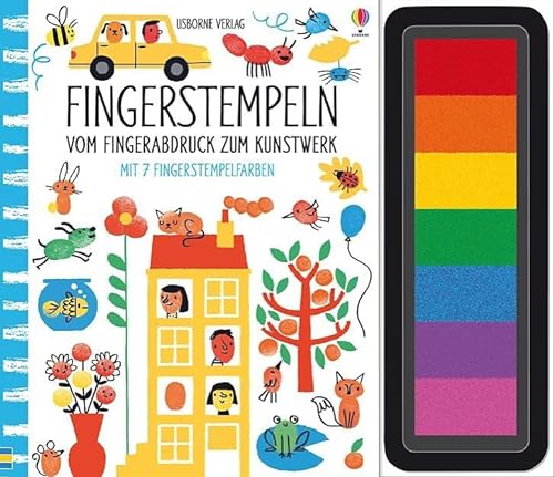Fingerstempeln: Vom Fingerabdruck zum Kunstwerk: mit 7 Fingerstempelfarben (Fingerstempeln-Reihe) von Usborne