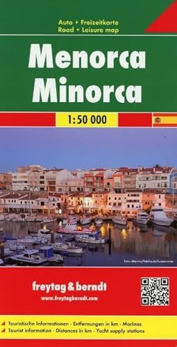 Menorca, Autokarte 1:50.000: 1:50.000. Touristische Informationen, Entfernungen in km, Marinas von FREYTAG-BERNDT UND ARTARIA