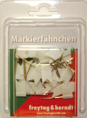 Pin Fähnchen weiß: 30 Stk. Packung, 32 mm Stecklänge (freytag & berndt Bücher + Specials)