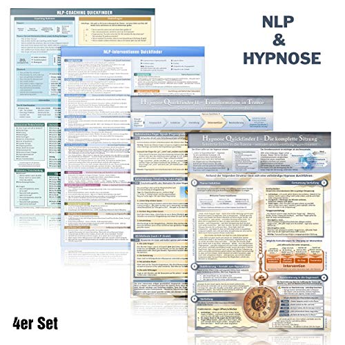 [4er-Set] Das NLP & Hypnose Lern- und Weiterbildungs-Set (2024) – 4 Helfer für Deine Coaching-Praxis mit NLP Coaching & 33 NLP Interventionen mit ... ... und Techniken (DINA4, laminiert) von Future Pace Media