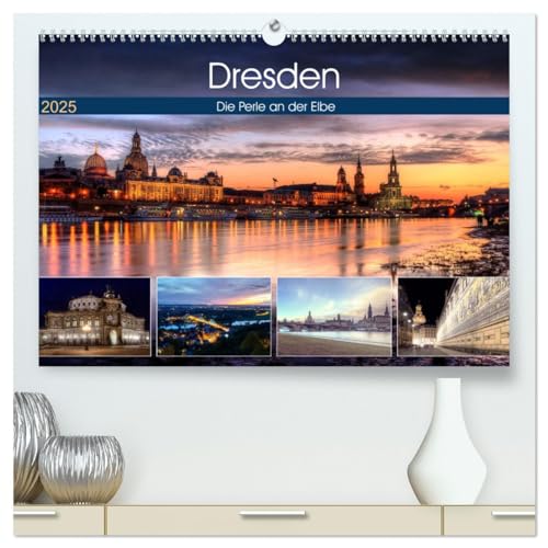 Dresden Die Perle an der Elbe (hochwertiger Premium Wandkalender 2025 DIN A2 quer), Kunstdruck in Hochglanz von CALVENDO