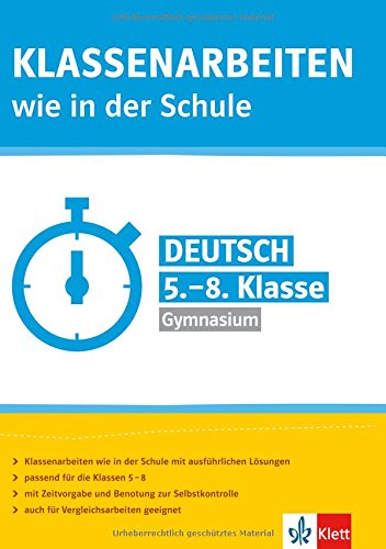 Klassenarbeiten wie in der Schule Deutsch: 5.-8. Klasse Gymnasium von Klett Lerntraining bei PONS Langenscheidt