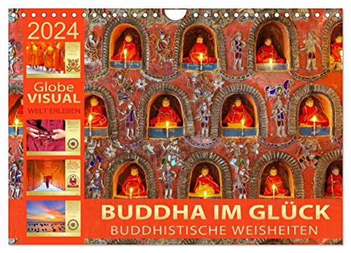 BUDDHA IM GLÜCK - Buddhistische Weisheiten (Wandkalender 2024 DIN A4 quer), CALVENDO Monatskalender von CALVENDO