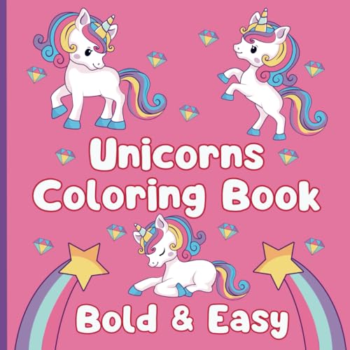 Unicorns Coloring Book: Bold and Easy Coloring Book for Kids and Adults (Bold and Easy Coloring Books for All Ages, Band 12) von Independently published