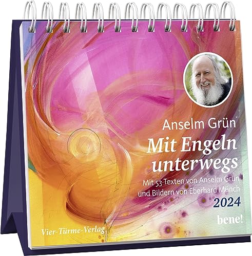 Wochenkalender 2024: Mit Engeln unterwegs: Mit 53 Texten von Anselm Grün und Bildern von Eberhard Münch | Tischkalender zum Aufstellen 2024 von Droemer Knaur*