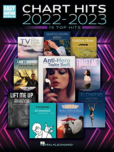 Chart Hits 2022-2023: 15 Top Hits Arranged for Easy Guitar With Notes & Tab
