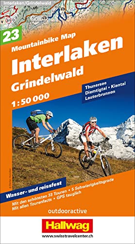 Interlaken-Grindelwald Nr. 23 Mountainbike-Karte 1:50 000: Mit den schönsten 33 Touren, 5 Schwierigkeitsgrade, mit allen Tourenfacts, GPS tauglich (Hallwag Mountainbike-Karten, Band 23) von Hallwag Kümmerly & Frey