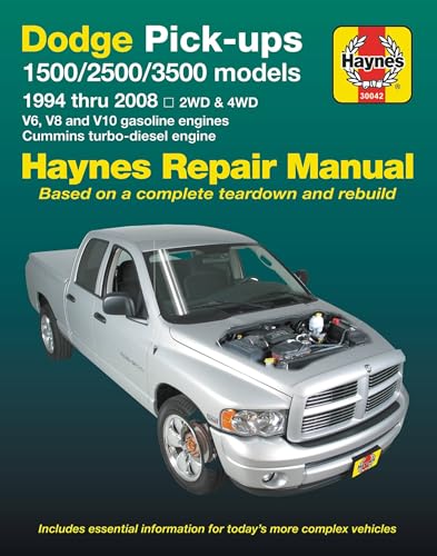 Dodge Pick-ups: 2002 thru 2008: Full size models 2WD & 4WD, V6, V8 and V10 petrol (Hayne's Automotive Repair Manual)