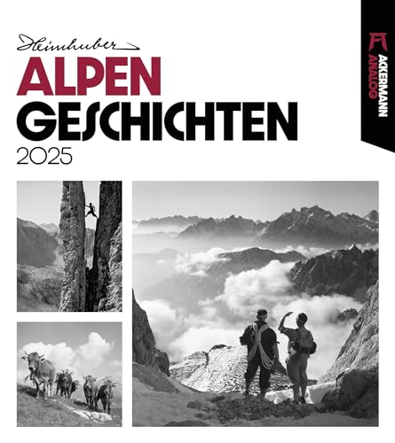 Heimhuber Alpengeschichten - Analog Kalender 2025 - Hochwertiger schwarz-weißer Alpenkalender im großen Hochformat (48 x 54 cm) - historischer Alpenkalender - Retro - Vintage von Ackermann Kunstverlag