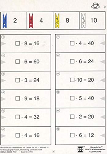 Malnehmen mit Zahlen bis 10 - Kleines 1 x 1: (2. bis 4. Klasse) (Bergedorfer® Colorclips)