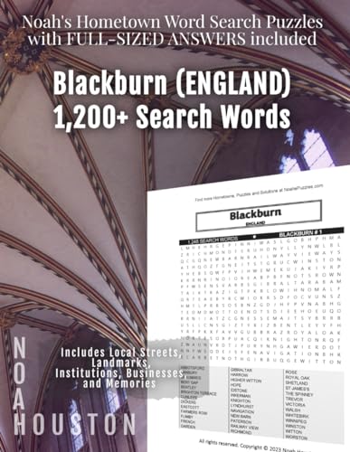 Noah's Hometown Word Search Puzzles with FULL-SIZED ANSWERS included BLACKBURN (ENGLAND) von Independently published
