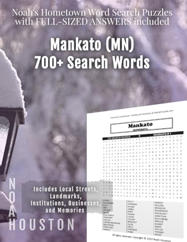 Noah's Hometown Word Search Puzzles with FULL-SIZED ANSWERS included MANKATO (MN): Includes Local Streets, Landmarks, Institutions, Businesses, and Memories von Independently published
