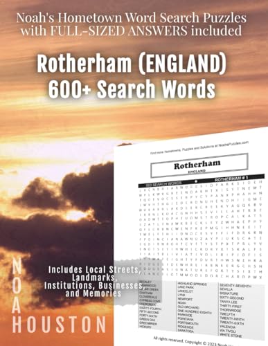 Noah's Hometown Word Search Puzzles with FULL-SIZED ANSWERS included ROTHERHAM (ENGLAND): Includes Local Streets, Landmarks, Institutions, Businesses, and Memories von Independently published