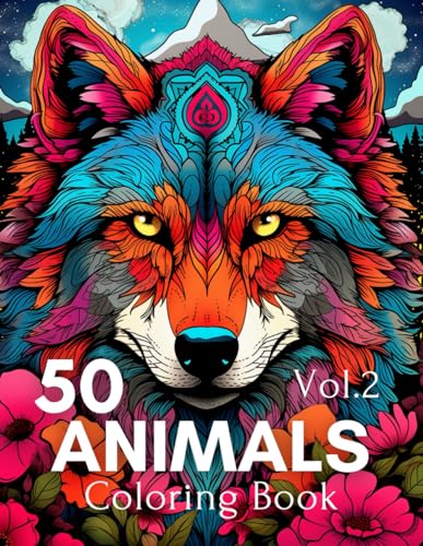 Coloring Book 50 Animals Vol.2: Easy-to-Color Pages Featuring Farm Animals, Sea Creatures, Jungle Wildlife and More! von Independently published