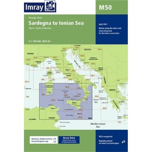 Imray Chart M50: Sardegna to Ionian Sea (M Series)