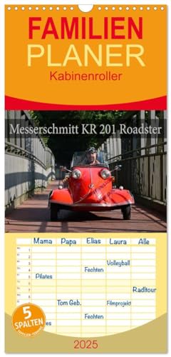 Familienplaner 2025 - Messerschmitt KR 201 Roadster mit 5 Spalten (Wandkalender, 21 cm x 45 cm), CALVENDO: Vollgas mit 10 PS von CALVENDO