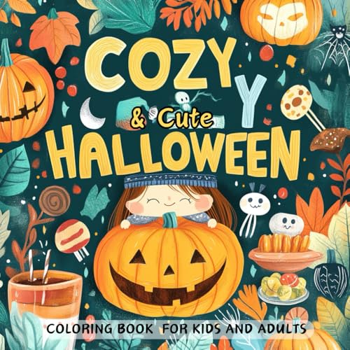 Cute & Cozy Halloween Coloring Book For Kids and Adults: Adorable Spooky and Simple Designs for Stress Relief and Relaxation von Independently published