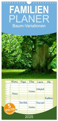 Familienplaner 2025 - Baum-Variationen mit 5 Spalten (Wandkalender, 21 cm x 45 cm), CALVENDO von CALVENDO