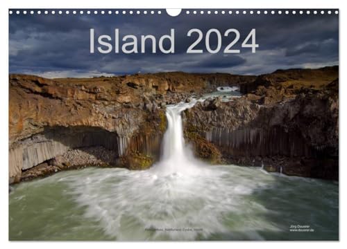 Island (Wandkalender 2024 DIN A3 quer), CALVENDO Monatskalender: Landschaften, Natur, Wasserfälle, Nordlicht und Berge in Island im Norden Europas von CALVENDO