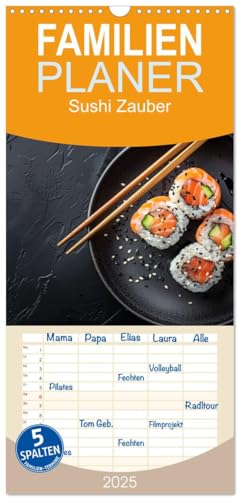 Familienplaner 2025 - Sushi Zauber mit 5 Spalten (Wandkalender, 21 cm x 45 cm), CALVENDO von CALVENDO