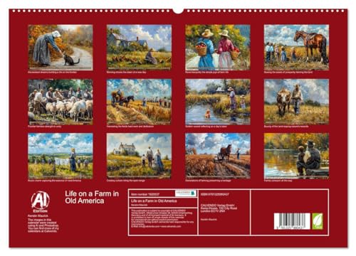 Life on a Farm in Old America (hochwertiger Premium Wandkalender 2025 DIN A2 quer), Kunstdruck in Hochglanz von CALVENDO