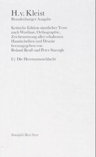 Sämtliche Werke, Brandenburger Ausgabe, Bd.7, Die Herrmannsschlacht