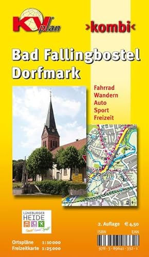Bad Fallingbostel: Ortspläne 1:10.000, Freizeitkarte 1:25.000 inkl. Radrouten: Fahrrad, Wandern, Auto, Sport, Freizeit (KVplan Heide-Region) von Kommunalverlag Tacken