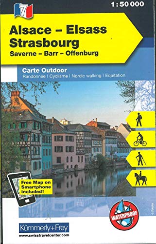 Elsass - Strasbourg Nr. 07 Outdoorkarte Elsass/Vogesen 1:50 000: Saverne, Barr, Offenburg, free Download mit HKF Maps App (Kümmerly+Frey Outdoorkarte International, Band 7)