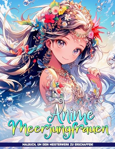 Anime Meerjungfrauen Malbuch: Niedliche Fantasy-Japanische-Meerjungfrauen-Malvorlagen Zum Ausmalen Und Zur Stressbewältigung von Independently published