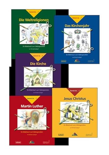 Kombi-Paket: Kennst du...?: 5 Bände: Martin Luther/ Jesus Christus/ Die Kirche/ Weltreligionen/ Kirchenjahr (Kennst du...?: Bilderbücher zum Selbstgestalten)