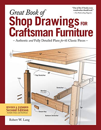 Great Book of Shop Drawings for Craftsman Furniture: Authentic and Fully Detailed Plans for 61 Classic Pieces