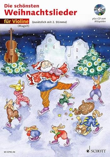 Die schönsten Weihnachtslieder, Notenausg. m. Audio-CDs, Für Violine, m. Audio-CD: sehr leicht bearbeitet. 1-2 Violinen.