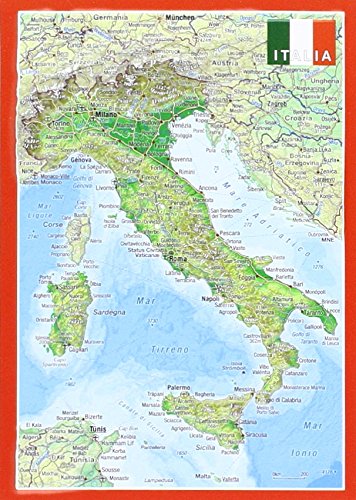 Reliefpostkarte Italien: Tiefgezogene Reliefpostkarte von georelief Vertriebs GbR