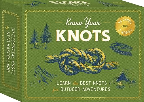 Know Your Knots: Learn the best knots for outdoor adventures - 30 cards and 2 ropes