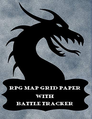 RPG Map Grid Paper With Battle Tracker: Large Blank 1" Square Graph Paper RPG Journal with Stat Tracker Pages. Large Book (8.5" x 11") Soft Cover with Dragon Design. von Independently published