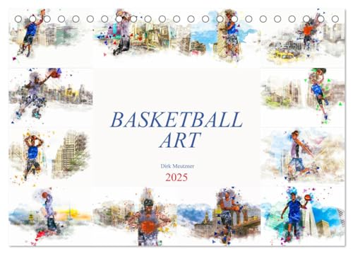 Basketball Art (Tischkalender 2025 DIN A5 quer), CALVENDO Monatskalender von CALVENDO