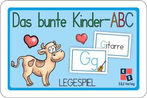 Das bunte Kinder-ABC Legespiel: 52 Spielkarten mit dem Alphabet und Wortkarten in Druckschrift + Poster DINA4 von E & Z Verlag GmbH
