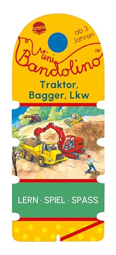 Mini Bandolino. Traktor, Bagger, Lkw: Lernspiel mit Lösungskontrolle für Kinder ab 3 Jahren von Arena