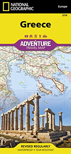 Greece Adventure Travel Map: Protected Areas, Points of Interest, Detailed Road Network and Town Location Index (National Geographic Adventure Map, Band 3316)