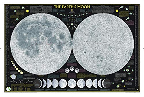 National Geographic: Earth's Moon Wall Map - Laminated (42.5 X 28.5 Inches): Wall Maps Space (National Geographic Reference Map)