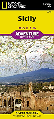 Sizillien: NATIONAL GEOGRAPHIC Adventure Maps: Protected Areas, Points of Interest, Detailed Road Network and Town Location Index