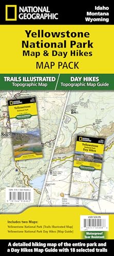 Yellowstone National Park Map & Day Hikes Map Pack Bundle (National Geographic Trails Illustrated Map)