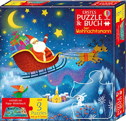 Erstes Puzzle & Buch: Der Weihnachtsmann: 3 Puzzles mit je 9 Teilen (Erstes-Puzzle-und-Buch-Reihe) von Usborne Publishing