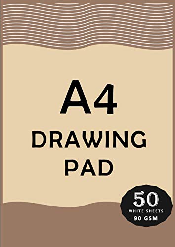 A4 Drawing Pad: 90 GSM White paper | 50 Sheets/100 Pages, 210mm x 297mm | A4 Size Kids Sketch Book | Plain Drawing Notebook