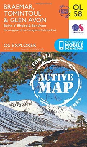 Braemar, Tomintoul & Glen Avon, Beinn a' Bhuird & Ben Avon (OS Explorer Map Active)