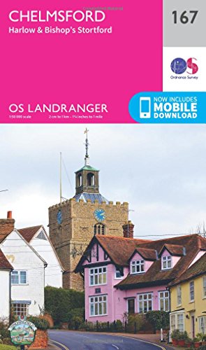 Chelmsford, Harlow & Bishop's Stortford (OS Landranger Map, Band 167) von Ordnance Survey