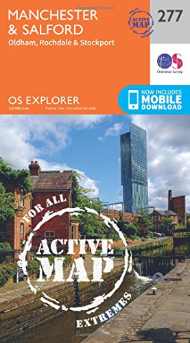 Manchester and Salford (OS Explorer Active Map, Band 277) von ORDNANCE SURVEY