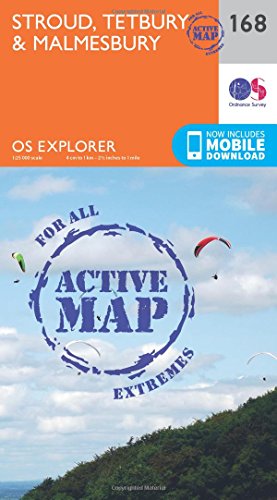 Stroud, Tetbury and Malmesbury (OS Explorer Active Map, Band 168) von ORDNANCE SURVEY