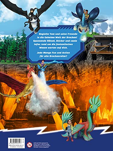 Dragons: Die 9 Welten: Rätseln und Stickern für Drachenreiter: Activitybuch mit Stickern